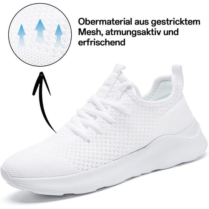 Чоловічі кросівки для спорту, тенісу, ходьби та бігу. Модельні, легкі, дихаючі фітнес-кросівки для залу та джогінгу, розмір 43 EU, білі