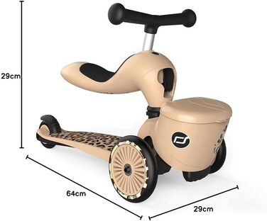 Біговел Scoot & Ride Highwaykick 1 Lifestyle Leopard з сидінням та контейнером для малюків