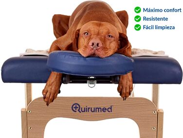 Складний масажний стіл QUIRUMED Easy з дерева, ліловий, 182x60 см, штучна шкіра, портативний, регульована висота, з отвором для обличчя, до 120 кг