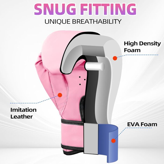 Дитячі боксерські рукавички, 4oz - для спарингу, тренувань, MMA, Муай Тай, кікбоксингу та бойових мистецтв (Рожеві)