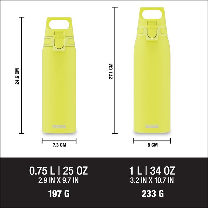 SIGG пляшка для напоїв з нержавіючої сталі 0,75 л Ultra Lemon, для газованих напоїв, герметична, легка, BPA Free