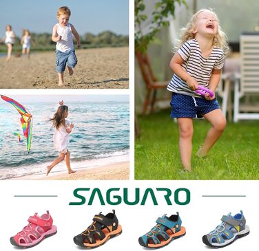 Сандалі дитячі SAGUARO для хлопчиків та дівчаток Trekking, сірі, 38 EU - Нековзні, дихаючі пішохідні сандалі