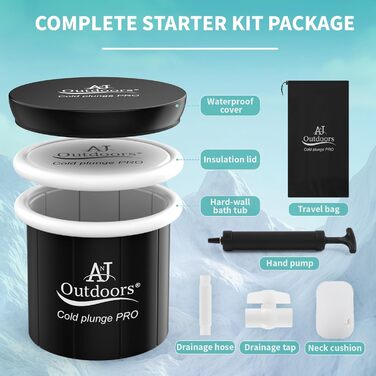 Коричнева ванна для криотерапії Cold Plunge Pro Next Gen - для спортсменів, ізольована, портативна, для відновлення