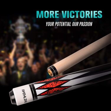 Професійний більярдний кий Pathline Billard-Queuestab з канадського клена (147,3 см) – 4 кольори, вага 510-595 г