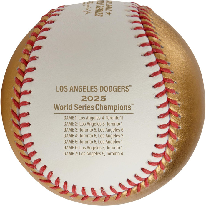 Офіційний м'яч World Series 2025 - Лос-Анджелес Доджерс | М'яч чемпіонів | Білий/Золотий, шкіра