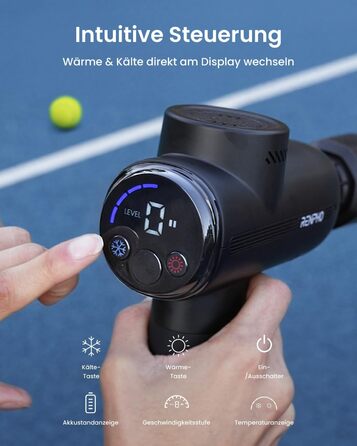 Масажер RENPHO Active Thermacool 2 з підігрівом та охолодженням, 5 швидкостей, 5 насадок, для м'язової терапії