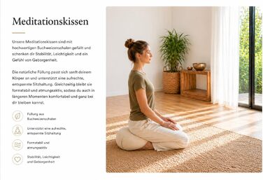 Подушка для йоги Yogakissen Shanti 15 см з вишивкою 