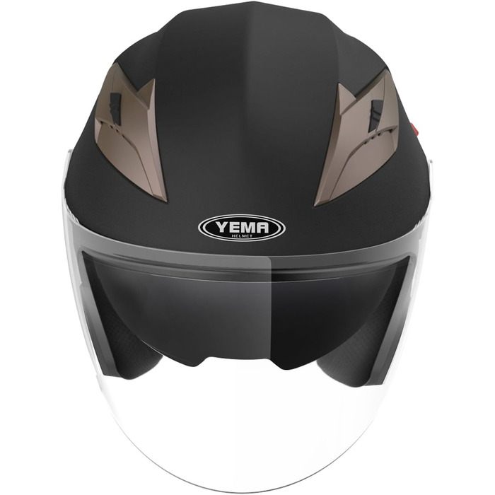 Мотоциклетний шолом YEMA YM-627 чорний матовий з подвійним візором і сонцезахисним козирком, ECE, для жінок та чоловіків