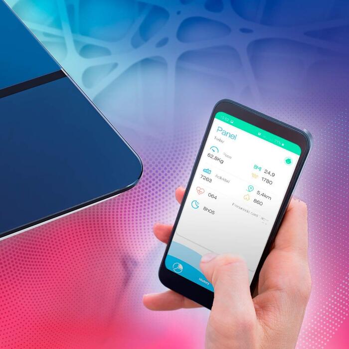 Цифрова вага для людей BAXTRAN з Bluetooth, аналізом жиру та додатком, смарт-вага, стильний дизайн, міцна електронна вага