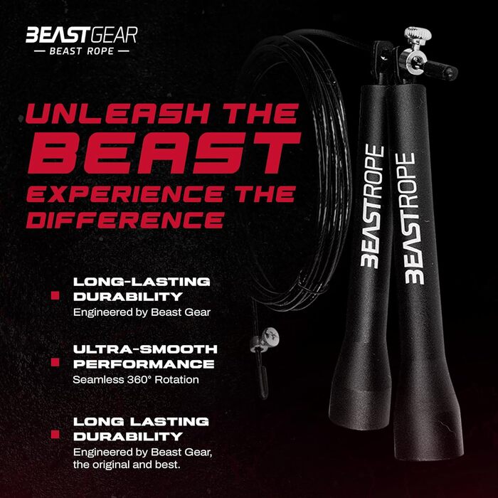 Стрибкове канат Beast Gear: сталевий, легкий, регульований, для MMA, HIIT, чорний
