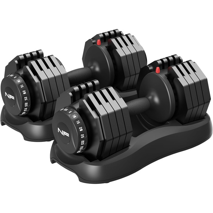 Регульовані гантелі 25 кг з антиковзним грифом для фітнесу та тренувань