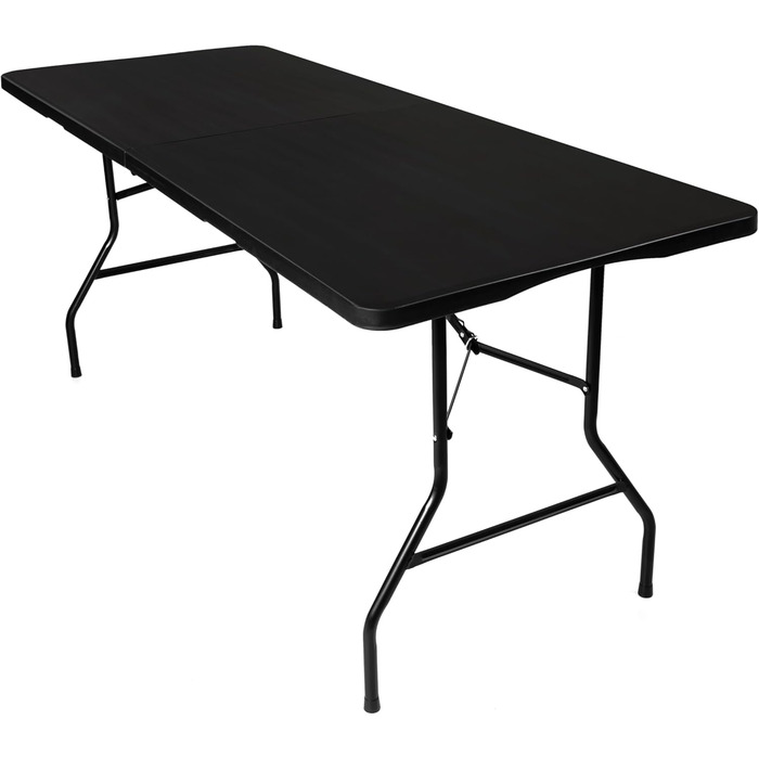 Складний садовий стіл Campingtisch 180x70x74 см, чорний - для пікніка, буфету, тераси