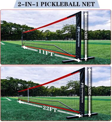 М'яка сітка для піклболу, регульованого розміру 6,7 м та 3,4 м, 2-в-1, з 2 м'ячами та сумкою для перенесення, для вулиці, двору, вулиці, стійка сталева рама, стійка до погодних умов