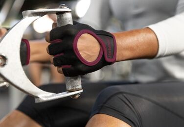 Важкі рукавички Harbinger Power для жінок з підтримкою зап'ястя та шкіряною долонею (1 пара), чорний (M, Merlot)