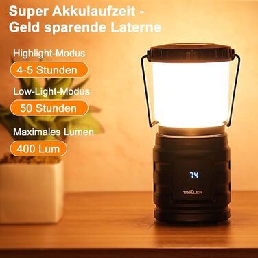 Ліхтар кемпінговий Tavaler 8000 mAh з USB-C, LED, водонепроникний IP65, Power Bank, для туризму та відпочинку на природі