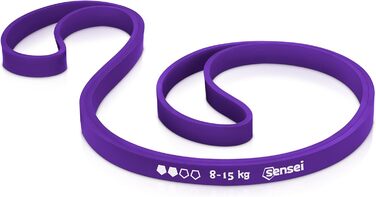 Стрічки опору SENSEI® для фітнесу, гумові стрічки для силових тренувань, йоги та реабілітації. Набір 5 шт. (чорний, фіолетовий, червоний, зелений, синій)