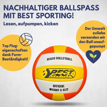 Волейбольний м'яч BEST SPORTING Heat, розмір 5: для гри на вулиці та в приміщенні, з штучної шкіри, преміум-якість, відмінний зчеплення, формастійкий та м'який