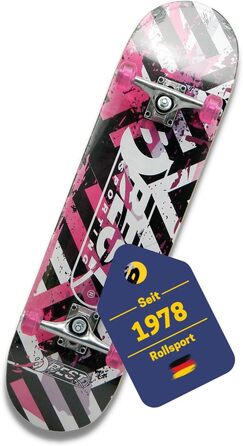 Скейтборд Best Sporting ABEC 3/7, дерево й алюміній, для дорослих, 78,5x20,4 см, рожевий Октопус