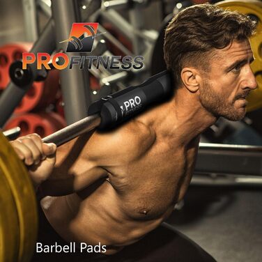 ProFitness накладка на штангу для присідань і випадів, м'яка подушка для плечей і стегон, для олімпійських та стандартних грифів, чорна