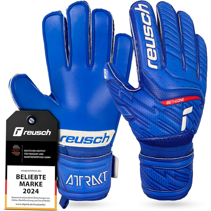 Воротарські рукавички Reusch Attrakt Silver Junior для дітей | Розміри 3-8 | Сріблястий латекс для ідеального зчеплення | Ергономічний дизайн для маленьких рук | Міцні для тренувань та гри