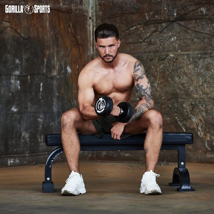 GORILLA SPORTS® Силова лава для жиму, до 400 кг, гумові ніжки, чорна — універсальна фітнес-лава для тренувань вдома, пресу та жиму лежачи