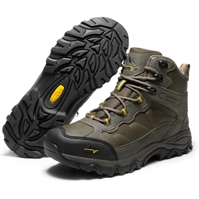 Чоловічі трекінгові черевики NORTIV - водонепроникні, для хайкінгу та альпінізму (42 EU, Olive)