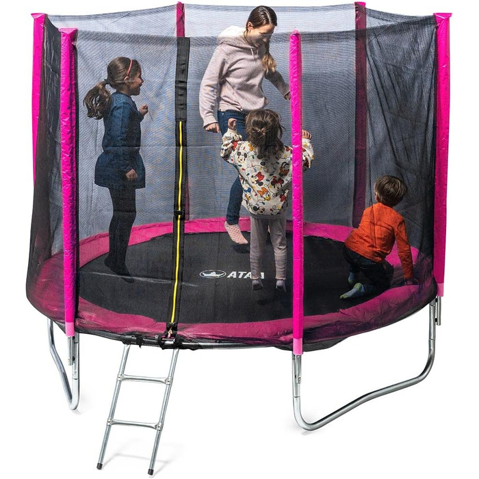 Батут для дітей 250 см з сіткою безпеки, великий розмір, для хлопчиків та дівчаток, для використання на вулиці, Rose