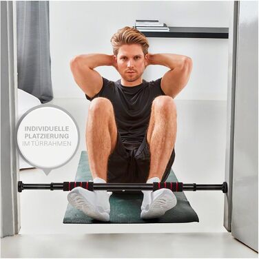 Розсувний турнік Sport-Tec Pull-Up 4.0 для дверного отвору, чорний, 63-101 см