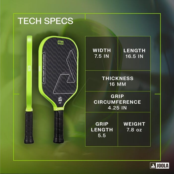 Падл для піклболу JOOLA Vision/Double Vision з фолією SK для зменшення вібрації, сертифікований USAPA Perseus Double Vision - Charge Green