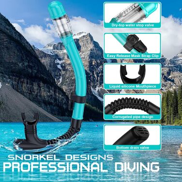 Набір для снорклінгу iParaAiluRy для дорослих: протитуманна маска з широким оглядом та трубкою для плавання, сноркелінгу і дайвінгу, рожевий колір