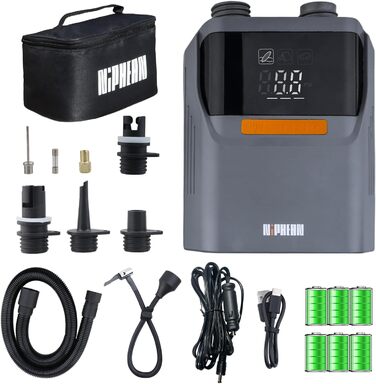 Електрична повітряна помпа Niphean NPEU-Air Pump-A01 з акумулятором, 50 PSI для авто та SUP