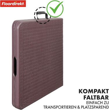 Зручний розкладний садовий стіл Floordirekt Saga 120x60 см - для тераси, балкона, кемпінгу
