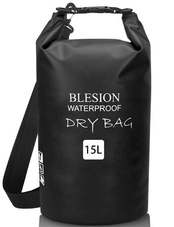 Водонепроникний мішок-рюкзак Dry Bag 5L/10L/15L/20L/30L з регульованим плечовим ременем, для каякінгу, риболовлі, плавання, піших прогулянок та подорожей, чорний (10L)