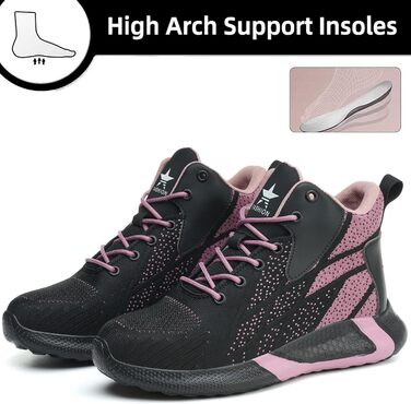 Легкі захисні черевики для чоловіків та жінок. Робочі черевики з металевим носком. Дихаючі, неслизькі, з металевим носком. Розміри 35-48 EU (37 EU, фіолетовий)