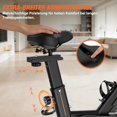 DH FitLife 2026: Електричний велотренажер з пульсомером та APP | Безшумний велоергометр для дому | Фітнес-велосипед з новим кермом та монітором