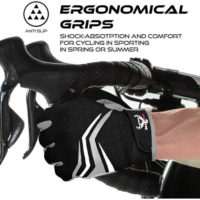 Велосипедні рукавички BEAST RAGE з посиленням, чорні, для MTB, BMX, шосе, чоловічі та жіночі, антиковзаючі, з амортизацією, для сенсорних екранів