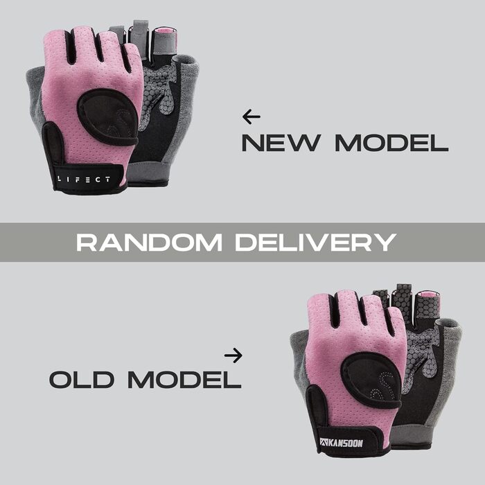 Тренувальні рукавички LIFECT без пальців для важкої атлетики з підтримкою зап'ястя, для пауерліфтингу, кросфіту, чоловічі та жіночі, рожеві, розмір S