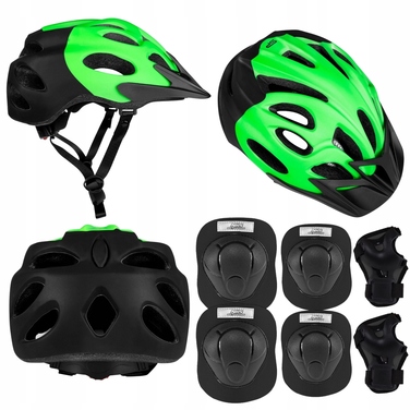 Дитячий велосипедний шолом з регулюванням та набір захисту для скейтбордингу, розмір L