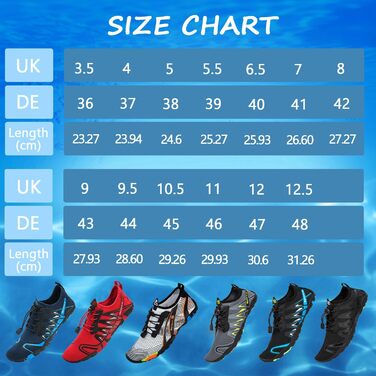 Водні шкарпетки WateLves: дихаючі, нековзні, для плавання та дайвінгу (44 EU, S901 Marineblau)