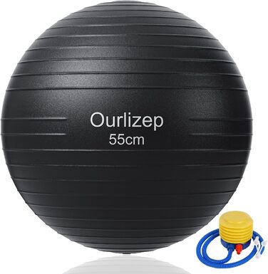 Гімнастичний м'яч Ourlizep 55/65 см з насосом для фітнесу, йоги, офісу та вагітних