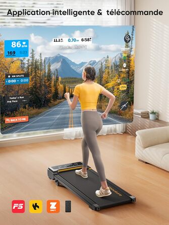 Бігова доріжка з нахилом 9%, 2 в 1, 2.5 PS, 10 км/год, з пультом дистанційного керування, LED-дисплеєм, компактний та портативний, для дому та офісу