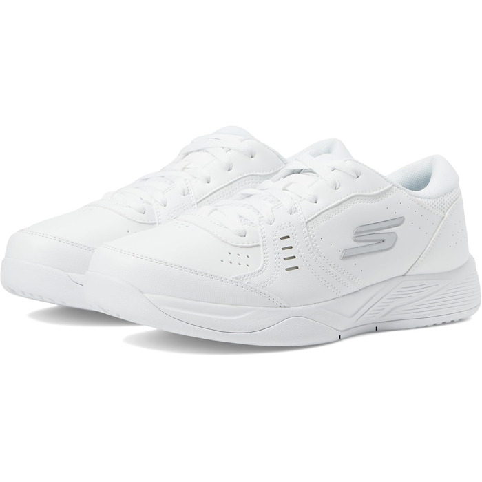 Кросівки для піклболу Skechers Viper Court Smash для жінок, біло-сріблясті, для залів та відкритих майданчиків, Relaxed Fit