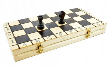 Великі дерев'яні середньовічні шахи, сріблясто-чорні, Chesscheck