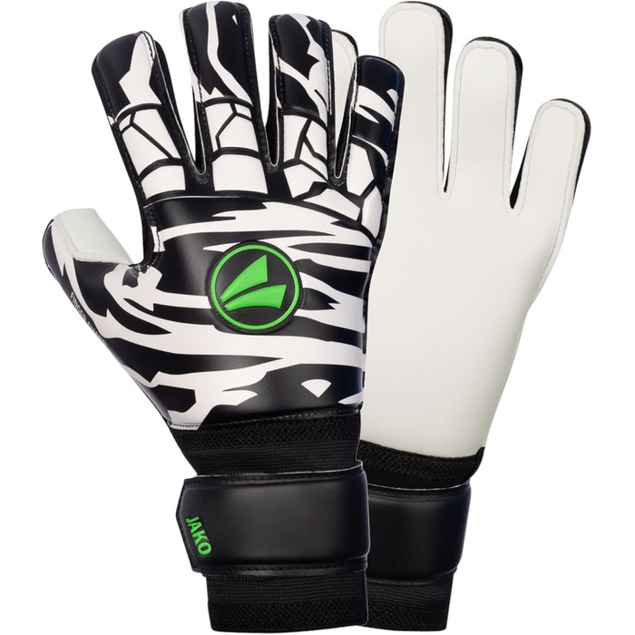 Воротарські рукавички JAKO Animal Basic RC Unisex чорно-біло-зелені, розмір 5