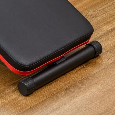 HOMCOM Складана та регульована лавка для пресу, багатофункціональна гімнастична лавка з м'якою спинкою, 47x139x51-69см, чорно-червона