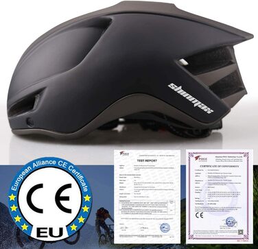 Велосипедний шолом Shinmax з LED-підсвіткою, USB-зарядка, знімне магнітне візор, легкий міський/MTB шолом для дорослих, регульований, дихаючий, 57-62 см, чорний титан