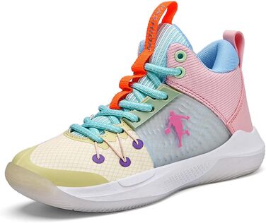 Баскетбольні кросівки TBJ для чоловіків та жінок. Зручні, спортивні, з неслизькою підошвою, стійкі до зношування. Колір: білий, рожевий. Розмір: 31 EU
