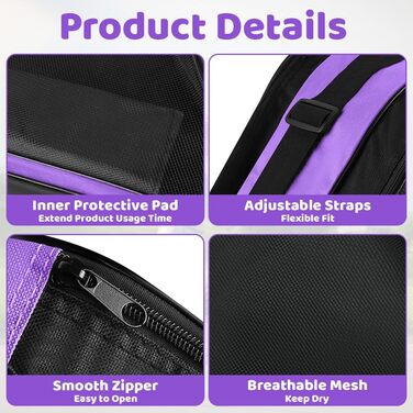 Чохол для роликів Flintronic: сумка для роликів, скейтборду та ковзанів для дітей з регульованим плечовим ременем, велика місткість (фіолетовий)
