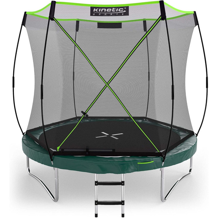 Трамплін KINETIC SPORTS 'Bungee Safety Elite' Ø 244/305/366 см - AirMAXX, для дітей та дорослих, Outdoor, зелений