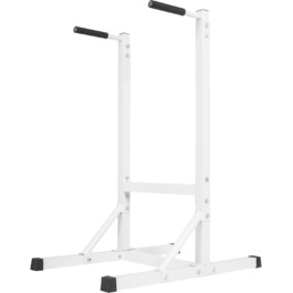 Станція для віджимань GORILLA SPORTS®, 98x65x125 см, до 150 кг, сталевий турнік, м'які ручки, чорна або біла, для фітнесу, паралети, бруси